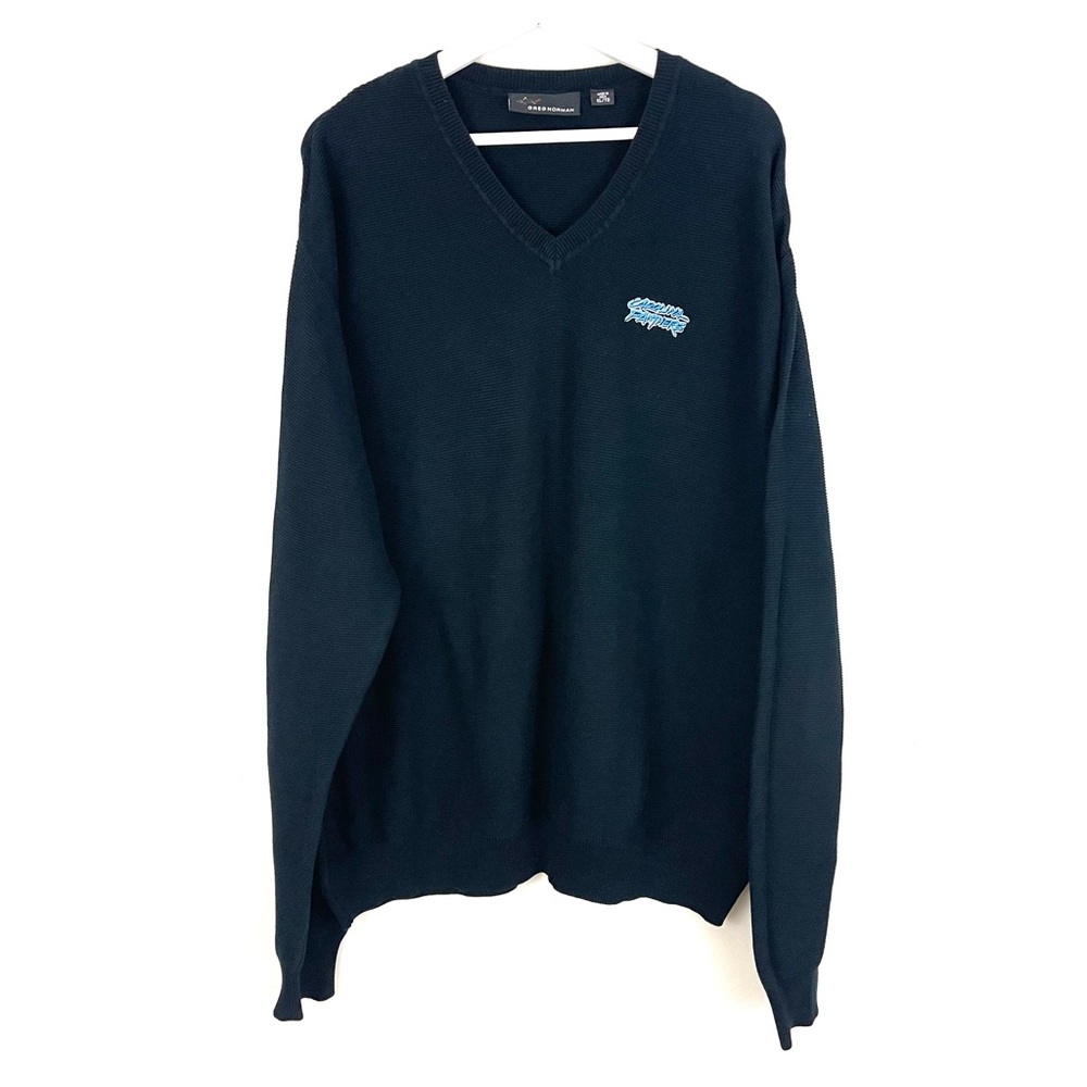 Carolina Panthers Greg Norman Knit V-neck Sweater